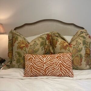 Floral Decorative Pillows with Zebra Print Accent Pillow